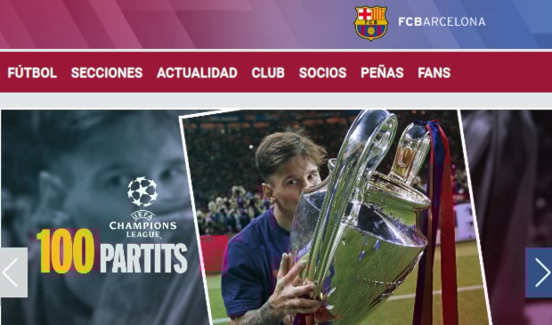 الموقع الرسمي لبرشلونة على "الإنترنت" الأفضل بين الأندية الـ 32 المشاركة في دوري أبطال أوروبا الموقع الرسمي لبرشلونة على "الإنترنت" الأفضل بين الأندية الـ 32 المشاركة في دوري أبطال أوروبا
