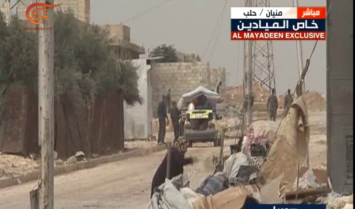 الجيش السوري وحلفاؤه يتقدمون إلى الغرب من منيان بعد استعادتهم السيطرة عليها الجيش السوري وحلفاؤه يتقدمون إلى الغرب من منيان بعد استعادتهم السيطرة عليها
