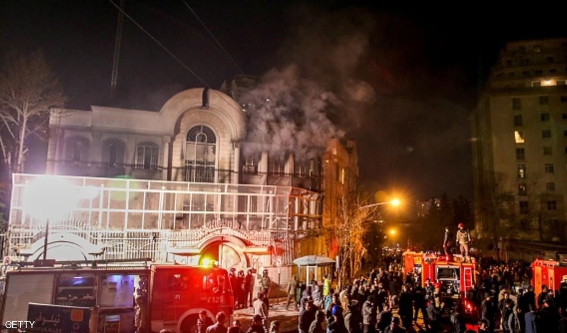 الهجوم على السفارة السعودية في طهران (صورة أرشيفية) الهجوم على السفارة السعودية في طهران (صورة أرشيفية)