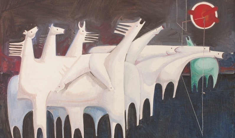 كاظم حيدر - عشرة خيول متعبة تتحاور مع اللاشيء - 1965 كاظم حيدر - عشرة خيول متعبة تتحاور مع اللاشيء - 1965