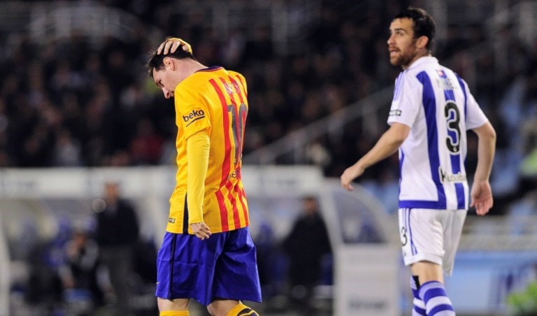 فشل برشلونة في تحقيق الفوز للمباراة الثالثة على التوالي (أ ف ب) فشل برشلونة في تحقيق الفوز للمباراة الثالثة على التوالي (أ ف ب)