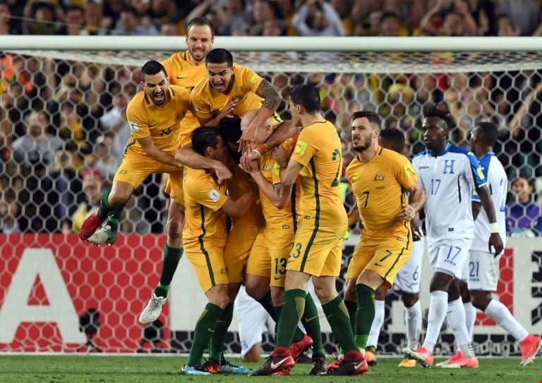 هذا هو التأهل الرابع على التوالي لأستراليا إلى كأس العالم (أ ف ب) هذا هو التأهل الرابع على التوالي لأستراليا إلى كأس العالم (أ ف ب)