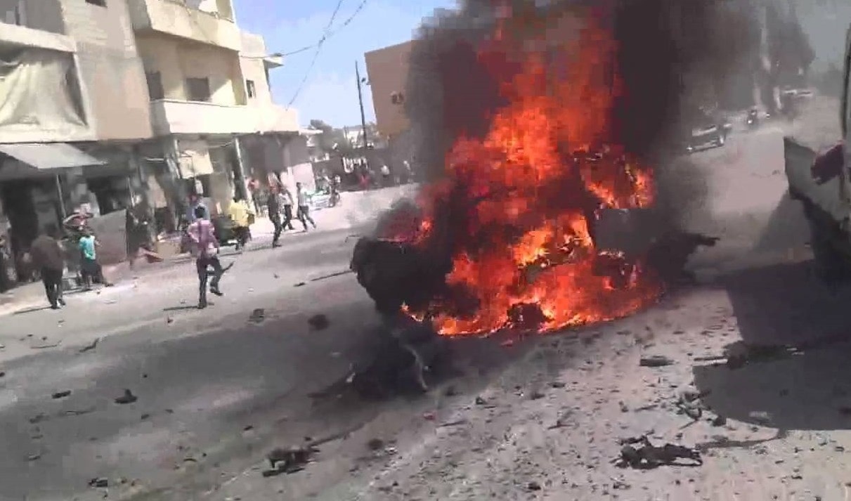 انفجار بمنطقة سوسيان في مدينة الباب- صورة أرشيف انفجار بمنطقة سوسيان في مدينة الباب- صورة أرشيف