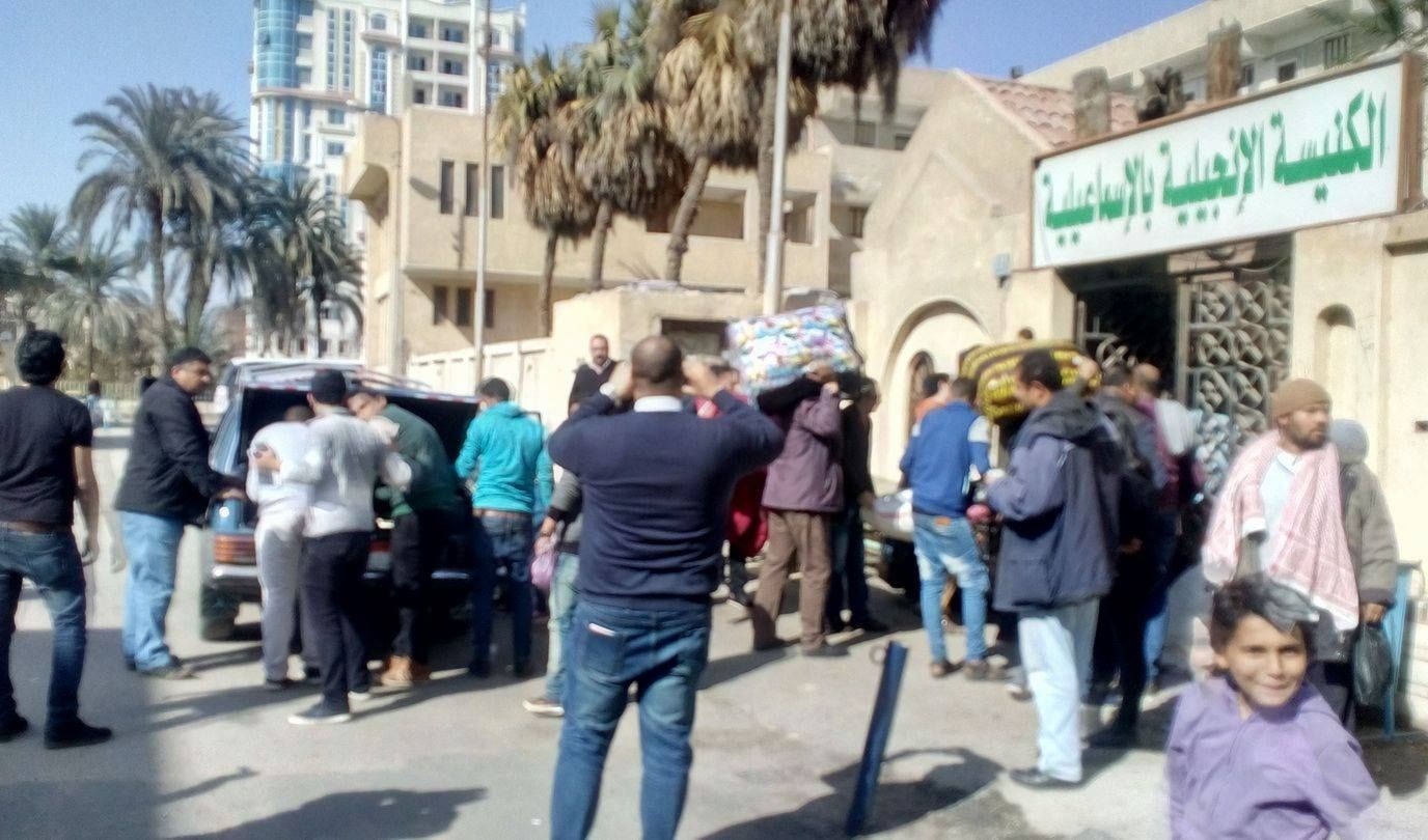الكنيسة الإنجيلية الإسماعيلية تستقبل العائلات القبطية الكنيسة الإنجيلية الإسماعيلية تستقبل العائلات القبطية