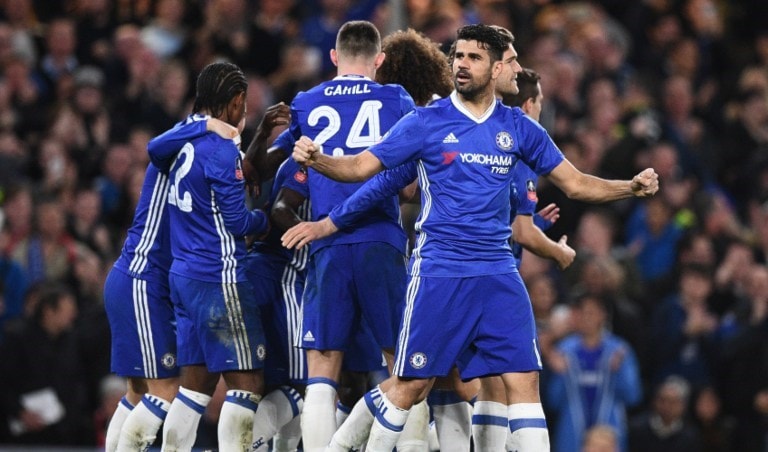 تشلسي منتشي بإطاحته باليونايتد من كأس الاتحاد (أ ف ب) تشلسي منتشي بإطاحته باليونايتد من كأس الاتحاد (أ ف ب)