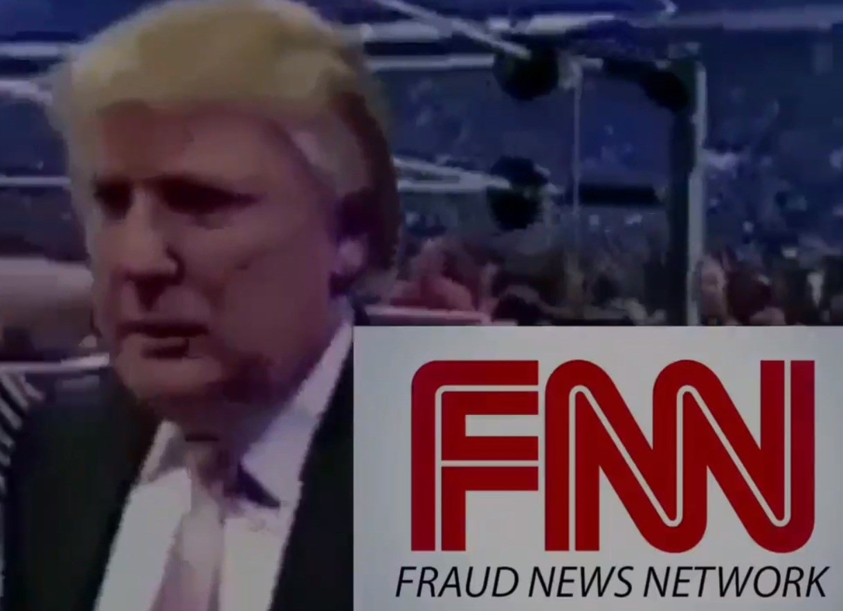 استبدل الرئيس الأميركي أول حرف من اسم القناة بـ FNN في إشارة إلى أن أخبارها مزيفة استبدل الرئيس الأميركي أول حرف من اسم القناة بـ FNN في إشارة إلى أن أخبارها مزيفة
