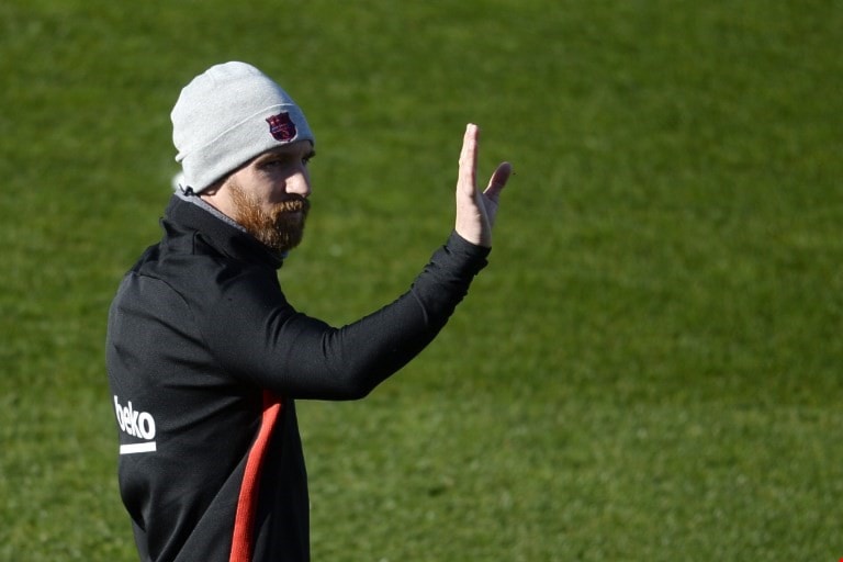 ميسي خلال تدريبات برشلونة (أ ف ب) ميسي خلال تدريبات برشلونة (أ ف ب)
