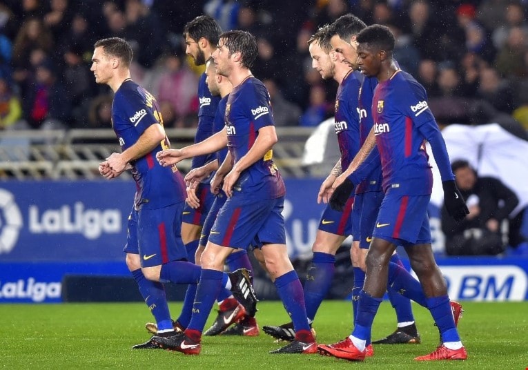برشلونة الفريق الوحيد في البطولات الأوروبية الخمس الكبرى من دون خسارة (أ ف ب) برشلونة الفريق الوحيد في البطولات الأوروبية الخمس الكبرى من دون خسارة (أ ف ب)