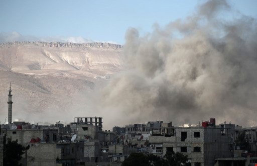 تدمير غرفة عمليات النصرة في حرستا تدمير غرفة عمليات النصرة في حرستا