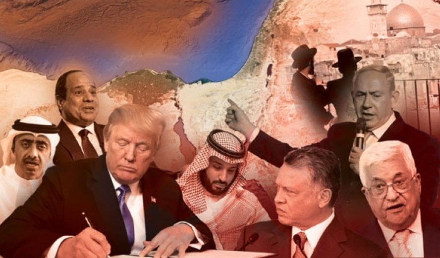 شجّعت صفقة القرن أغلب الحُكّام العرب على التوجّه إلى التطبيع مع الكيان الصهيوني من دون خَجَل شجّعت صفقة القرن أغلب الحُكّام العرب على التوجّه إلى التطبيع مع الكيان الصهيوني من دون خَجَل