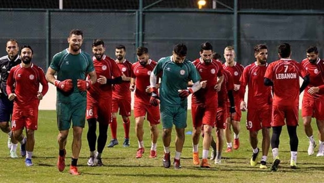 لاعبو لبنان خلال التدريبات لاعبو لبنان خلال التدريبات