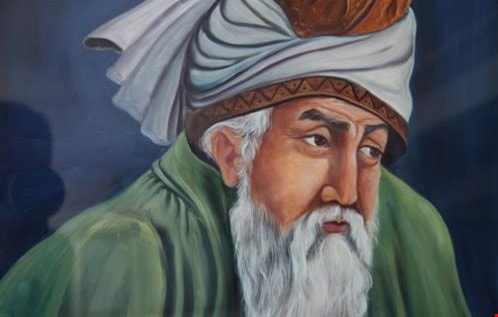 رسم متخيل للشاعر الصوفي جلال الدين الرومي رسم متخيل للشاعر الصوفي جلال الدين الرومي