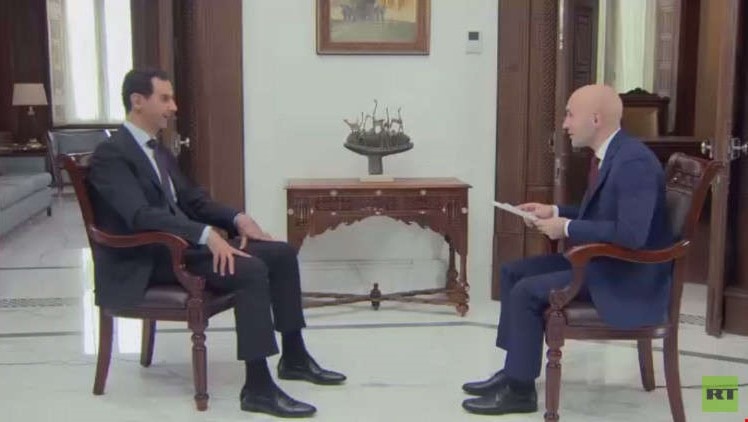 الأسد لـRT: الوضع يقترب من خط النهاية.. وتجمع المسلحين في إدلب يسهل مهمة الجيش السوري الأسد لـRT: الوضع يقترب من خط النهاية.. وتجمع المسلحين في إدلب يسهل مهمة الجيش السوري