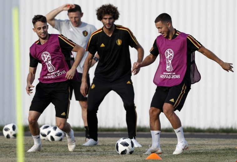 من تدريبات بلجيكا للمباراة أمام بنما (أ ف ب) من تدريبات بلجيكا للمباراة أمام بنما (أ ف ب)