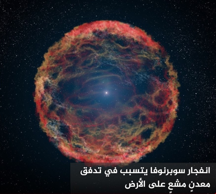 انفجار سوبرنوفا يتسبب في تدفق معدن مشع على الأرض انفجار سوبرنوفا يتسبب في تدفق معدن مشع على الأرض