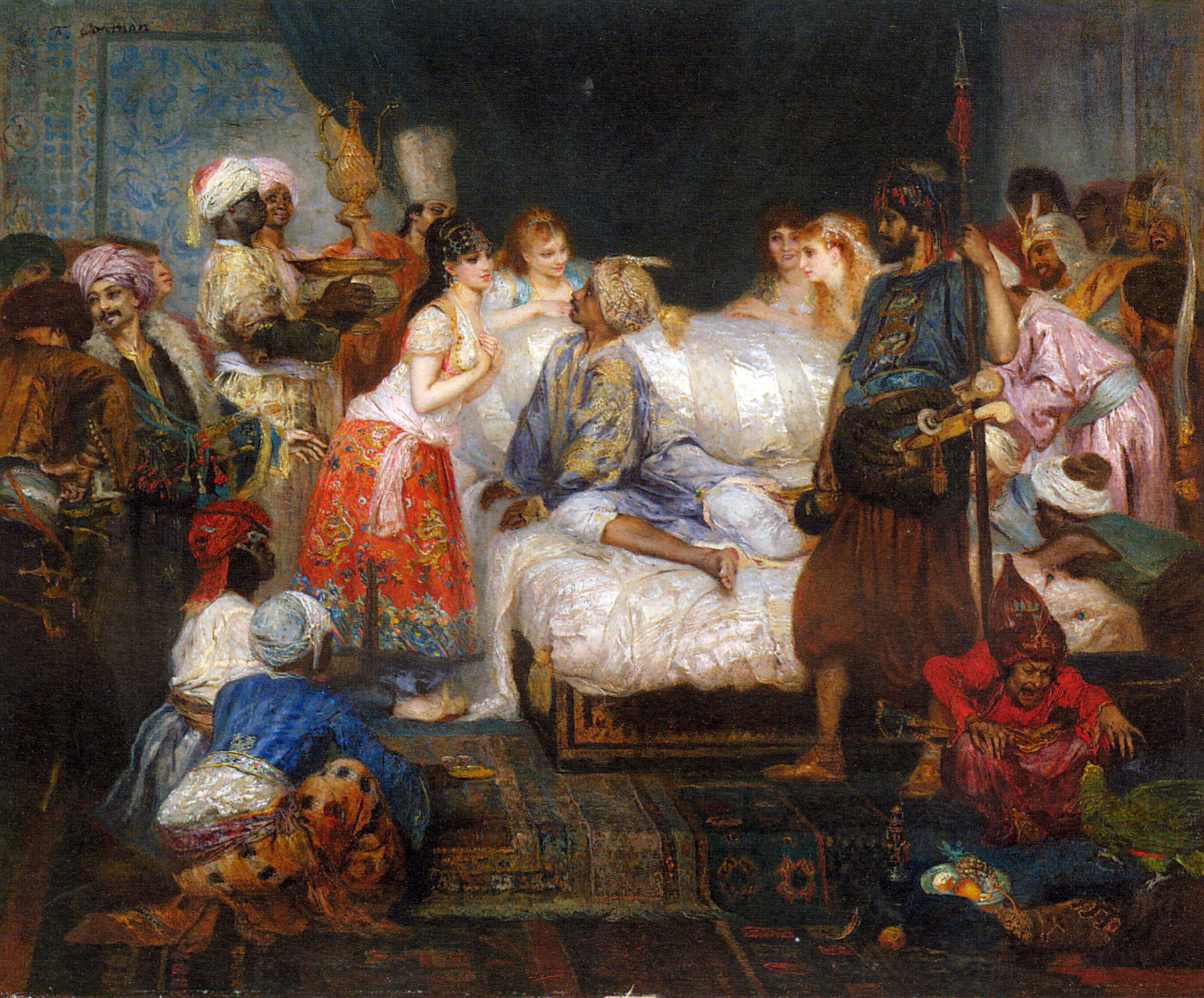 خُرَّم عندما كانت جارية مع السلطان سليمان القانوني وحاشية القصر خُرَّم عندما كانت جارية مع السلطان سليمان القانوني وحاشية القصر