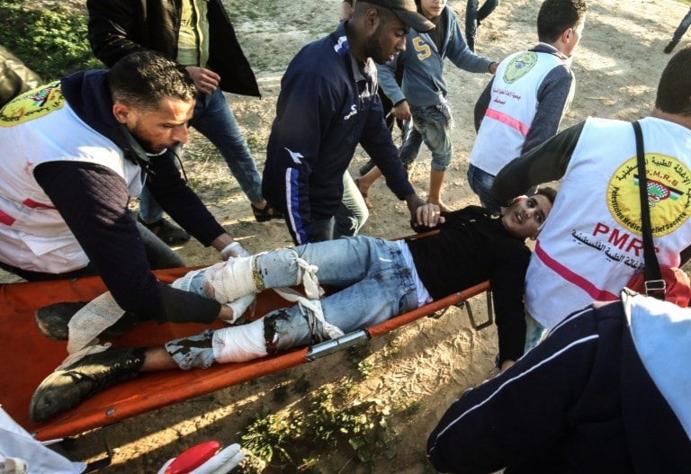 صورة أرشيفية من مسيرات العودة بقطاع غزة (أ ف ب) صورة أرشيفية من مسيرات العودة بقطاع غزة (أ ف ب)