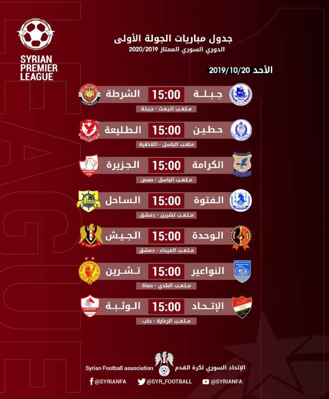 برنامج الجولة الأولى برنامج الجولة الأولى