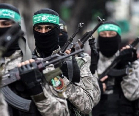 عناصر كتائب الشهيد عزالدين القسَّام الجناح المُسلّح لحركة حماس في غزَّة عناصر كتائب الشهيد عزالدين القسَّام الجناح المُسلّح لحركة حماس في غزَّة