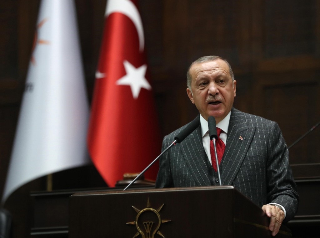 إردوغان في خطاب أمام أعضاء حزبه في 7 مايو الجاري / أ.ف.ب إردوغان في خطاب أمام أعضاء حزبه في 7 مايو الجاري / أ.ف.ب