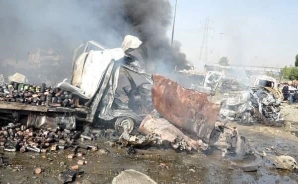 الصورة من تفجير ناحية ربيعة في محافظة نينوى بالعراق (نقلًا عن السومرية) الصورة من تفجير ناحية ربيعة في محافظة نينوى بالعراق (نقلًا عن السومرية)