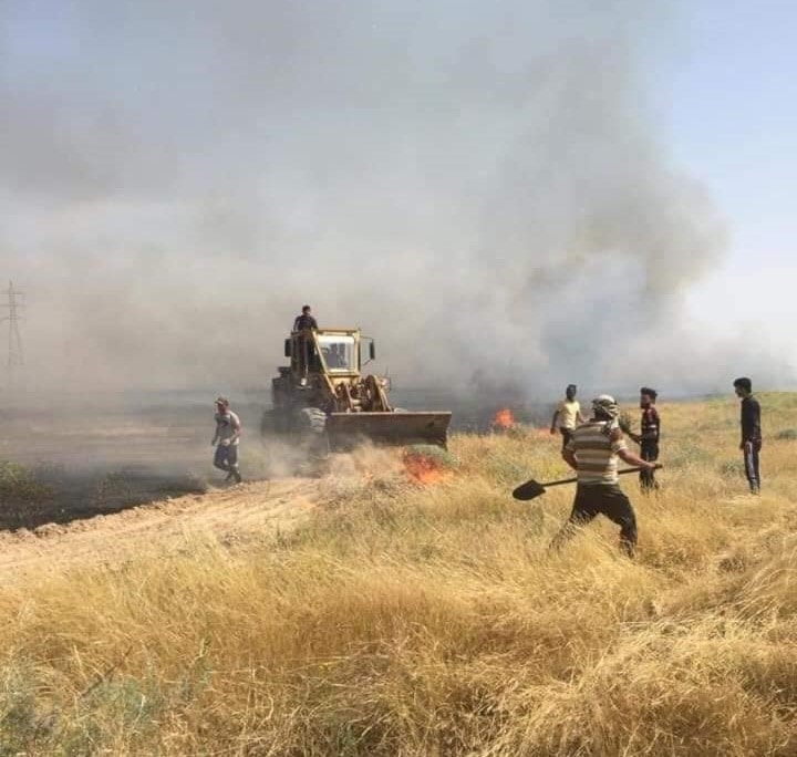 من حريق اندلع في ناحية مكحول في منطقة صلاح الدين من حريق اندلع في ناحية مكحول في منطقة صلاح الدين
