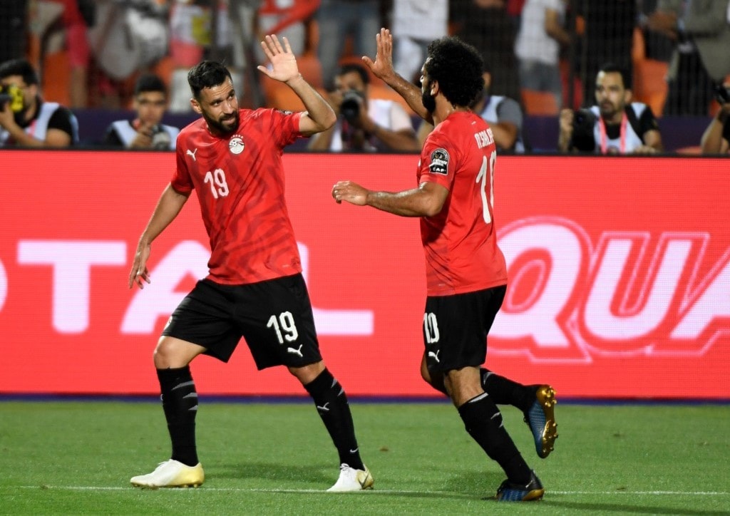 سجّل صلاح هدفه الأول في البطولة (أ ف ب) سجّل صلاح هدفه الأول في البطولة (أ ف ب)