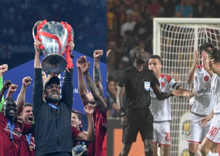 مشهد مختلف بين نهائي دوري أبطال أفريقيا ونهائي دوري أبطال أوروبا (أ ف ب) مشهد مختلف بين نهائي دوري أبطال أفريقيا ونهائي دوري أبطال أوروبا (أ ف ب)