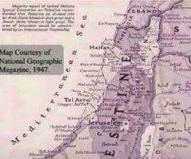 فلسطين واحدة: خارطة من "ناشونال جيوغرافيك" قبل النكبة فلسطين واحدة: خارطة من "ناشونال جيوغرافيك" قبل النكبة