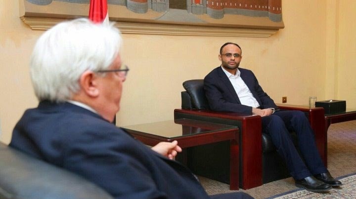 المشاط يبلِغ غريفيث أن الجيش اليمني سيستخدم كل ما لديه لإجبار التحالف السعودي على وقف عدوانه المشاط يبلِغ غريفيث أن الجيش اليمني سيستخدم كل ما لديه لإجبار التحالف السعودي على وقف عدوانه