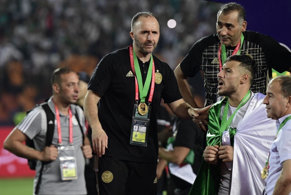 قاد بلماضي منتخب الجزائر للقب أمم أفريقيا (أ ف ب) قاد بلماضي منتخب الجزائر للقب أمم أفريقيا (أ ف ب)