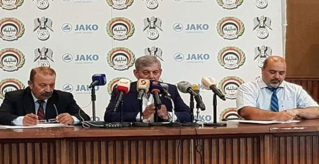 رئيس اللجنة الأولمبية، اللواء موفق جمعة، خلال المؤتمر الصحفي رئيس اللجنة الأولمبية، اللواء موفق جمعة، خلال المؤتمر الصحفي
