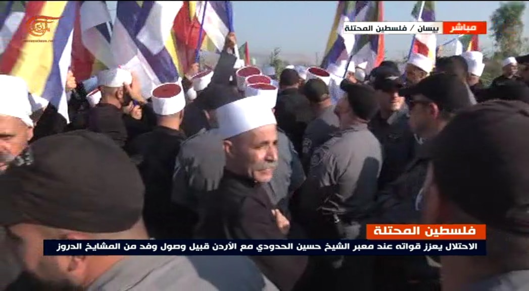 من النقل المباشر للميادين من قرية بيسان على الحدود الفلسطينية - الأردنية من النقل المباشر للميادين من قرية بيسان على الحدود الفلسطينية - الأردنية