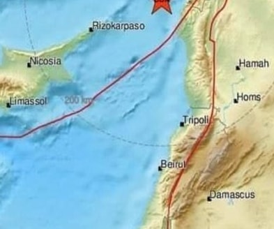 المركز السوري الوطني للزلازل: شعر بالهزة سكان اللاذقية وطرطوس وحماة وحمص وحلب المركز السوري الوطني للزلازل: شعر بالهزة سكان اللاذقية وطرطوس وحماة وحمص وحلب