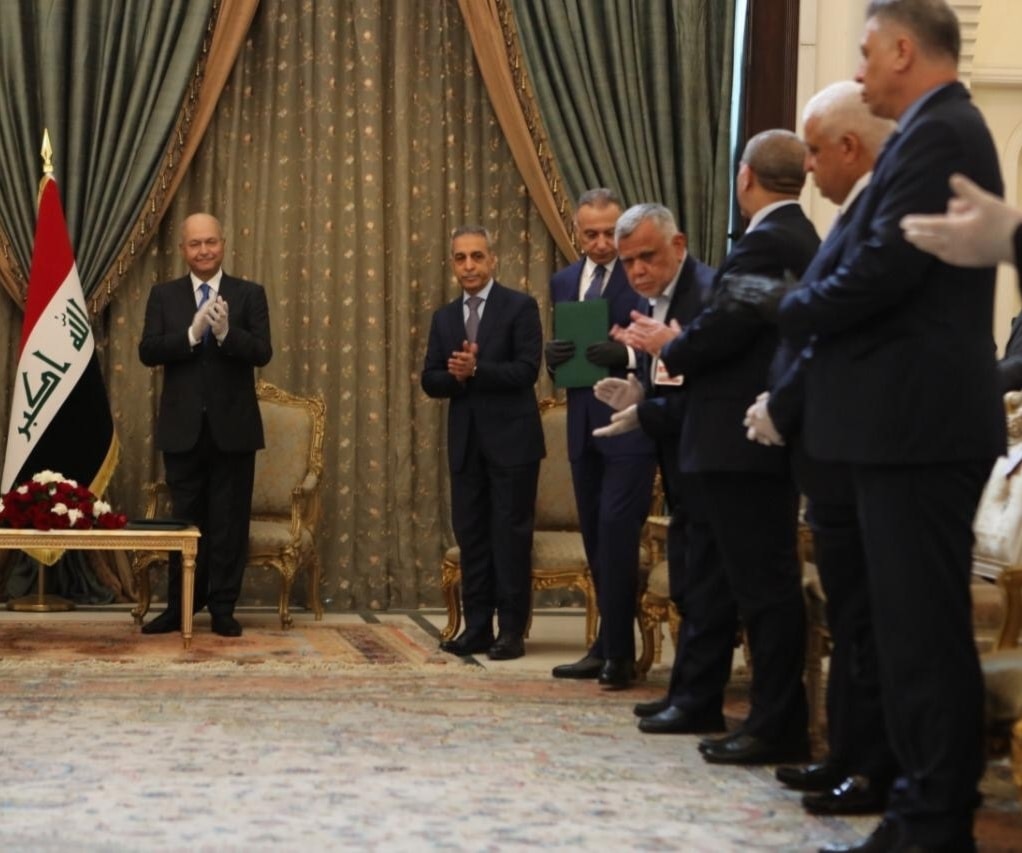 صالح: تكليف مصطفى الكاظمي جاء بتوافق جميع القوى السياسية. صالح: تكليف مصطفى الكاظمي جاء بتوافق جميع القوى السياسية.