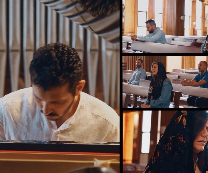 "عمر الرحباني" مع فريق تنفيذ الترتيلة "عمر الرحباني" مع فريق تنفيذ الترتيلة