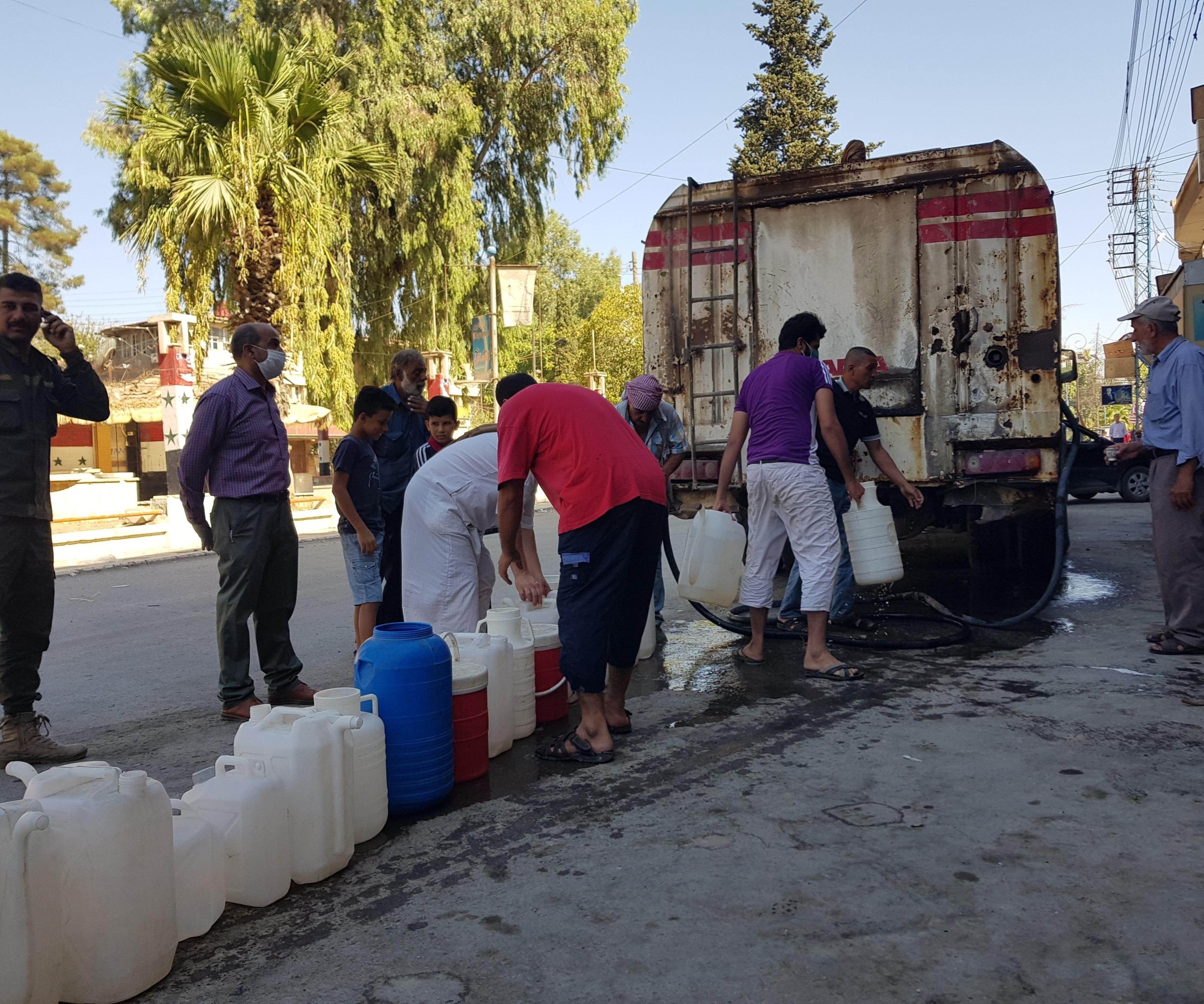 تركيا تقطع المياه عن مليون مدني في الحسكة السورية آب الماضي (صورة أرشيفية). تركيا تقطع المياه عن مليون مدني في الحسكة السورية آب الماضي (صورة أرشيفية).