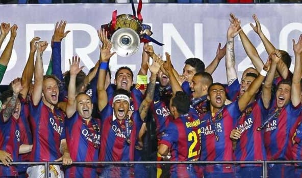 الميادين برشلونة يرفع كأس دوري أبطال أوروبا في برلين