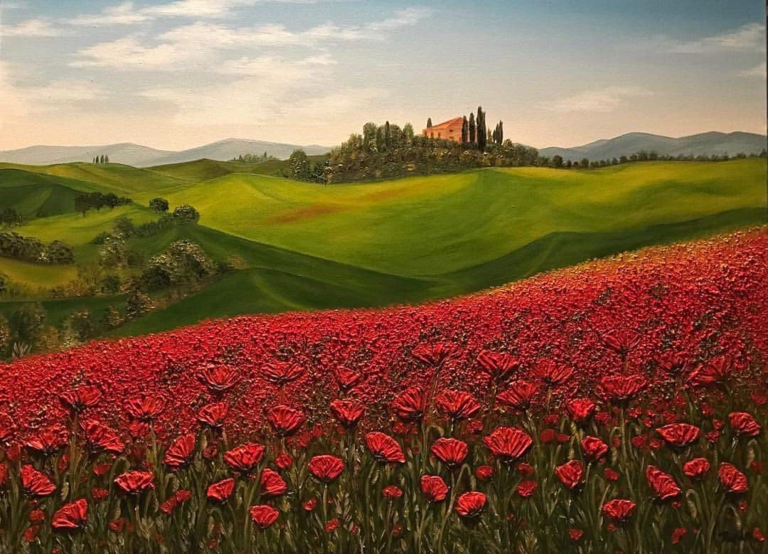 ألوانها الطبيعة وريشتها خيالها المسكون بالفرح الميادين