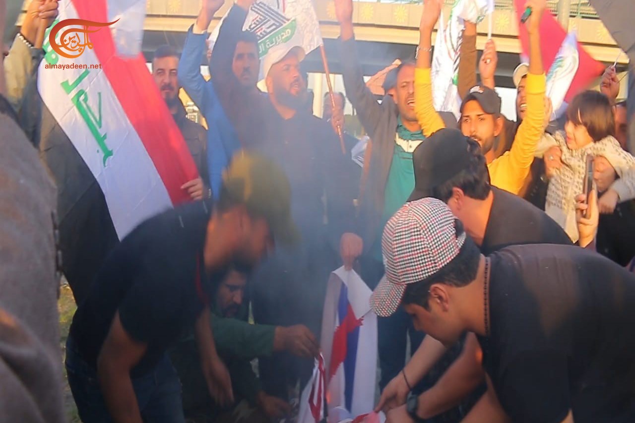 متظاهرون عراقيون ينددون بالعدوان الأميركي