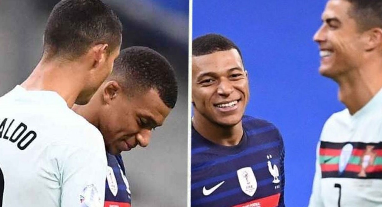 رونالدو ومبابي خلال المباراة