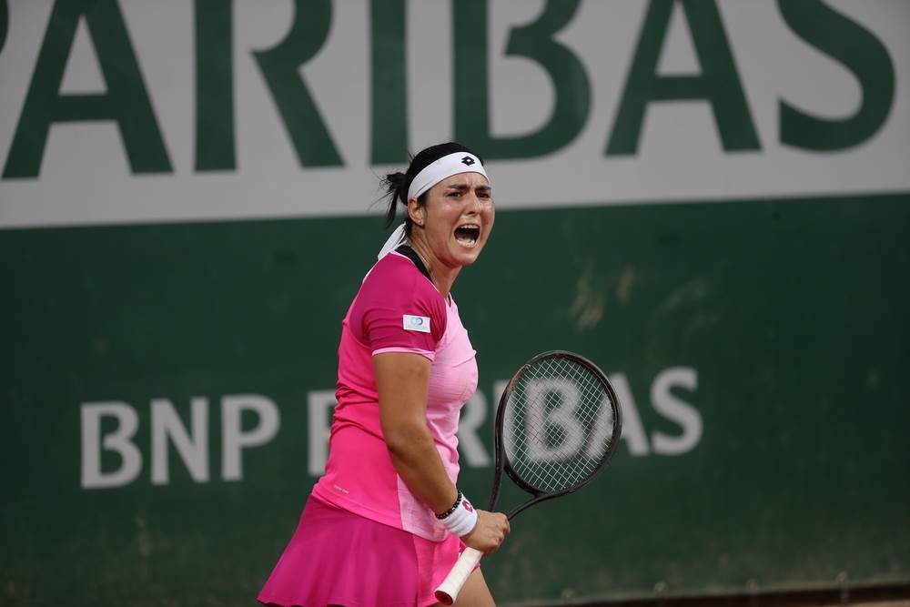 أُنس جابر في مباراتها أمام سبالينكا 