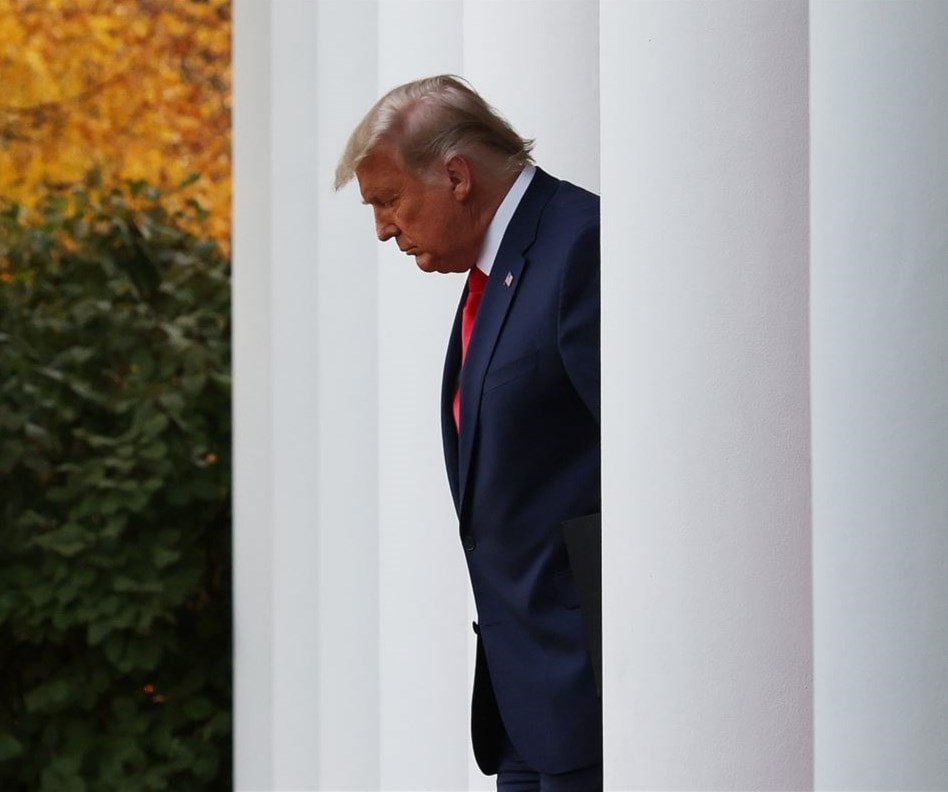 ترامب ​​في حديقة الورود بالبيت الأبيض - 13نوفمبر 2020 (أ.ف.ب)