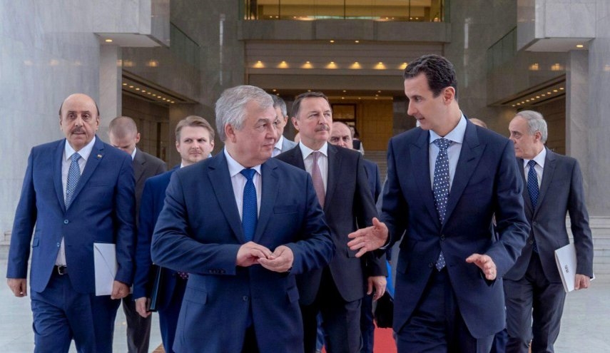 الوفد الروسي نقل تهنئة الرئيس بوتين للأسد بنجاح انتخابات مجلس الشعب السوري التي أجريت مؤخراً
