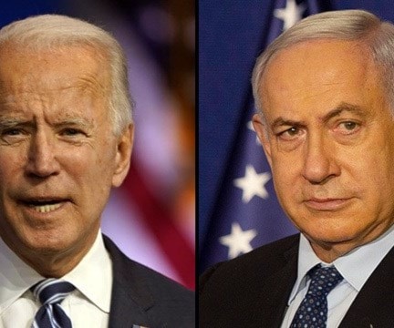 صورة مصممة للرئيس الأميركي جو بايدن ورئيس الوزراء الإسرائيلي (وسائل إعلام إسرائيلية).