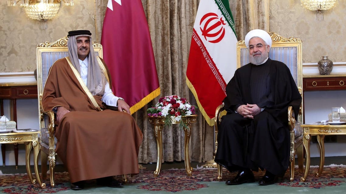 Emir of Qatar Sheikh Tamim bin Hamad al-Than and President of Iran Hassan Rouhani