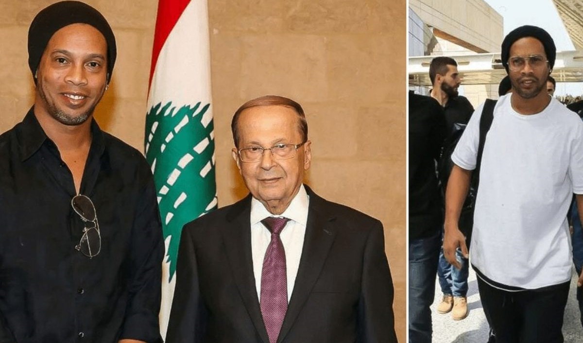 Ronaldinho in his first visit to Lebanon