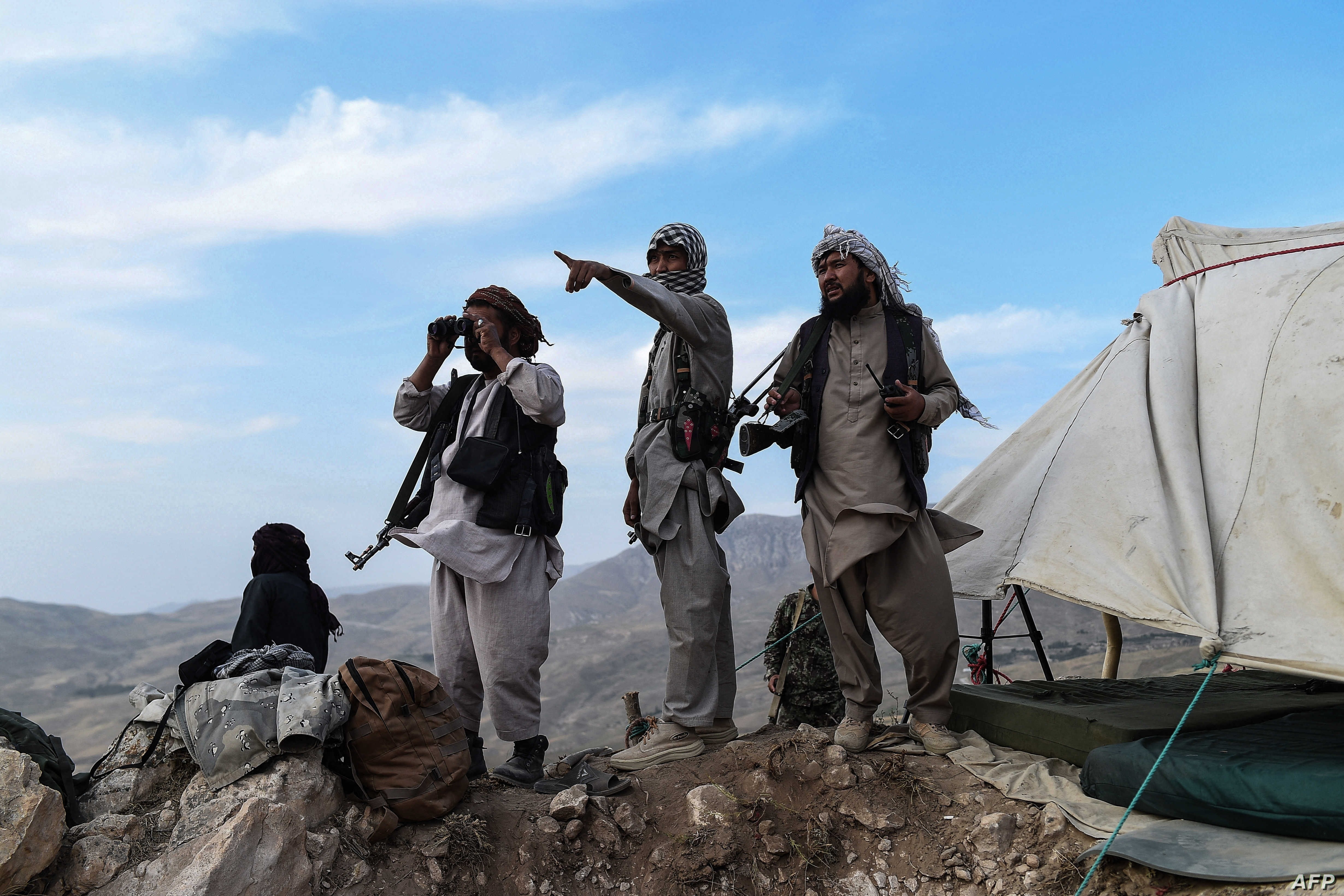 Afghan fighters in Balkh province, Afghanistan, July 15, 2021