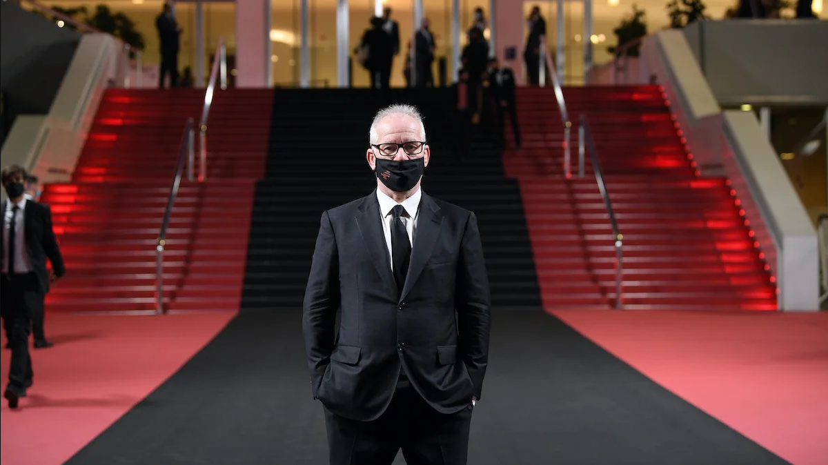 Cannes President wearing a mask