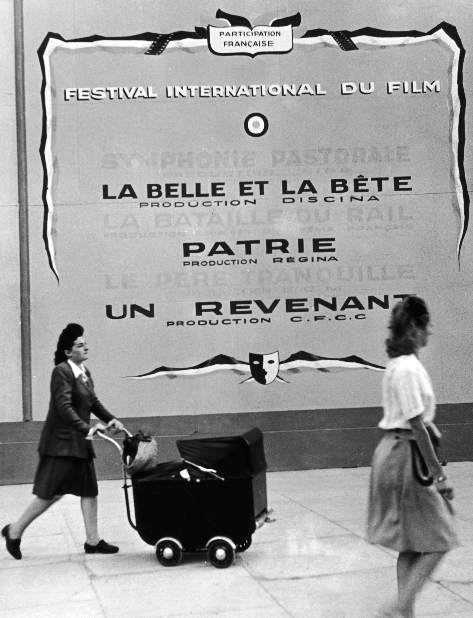 A poster in Paris pomoting the first ever Cannes Film festival (1946)